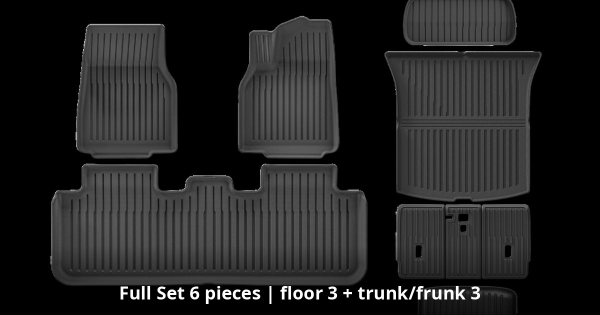All Weather Trunk and Floor Mats Full Set 6 ชิ้น EV HERO